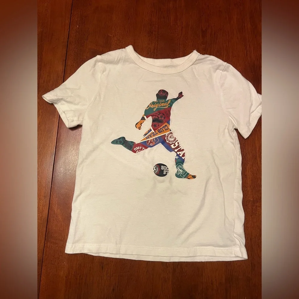 GAP White Short Sleeve Tees with Athletic Graphics